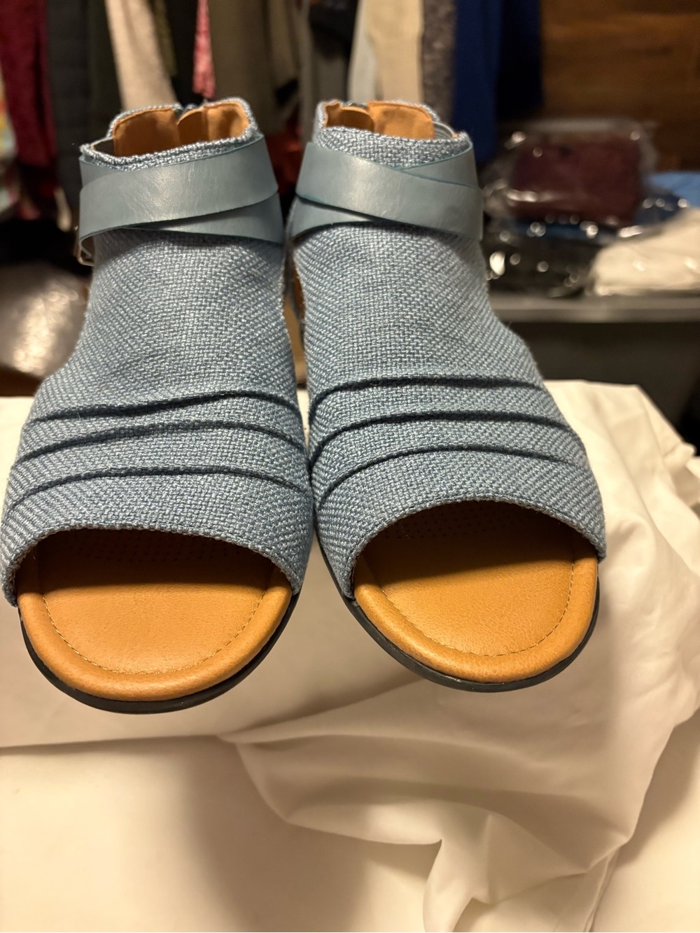 comfortview Sky Blue Open-Toe Casual Sandals